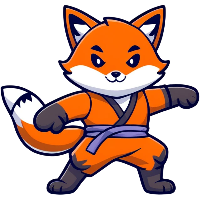 cute fox ninja character emoji