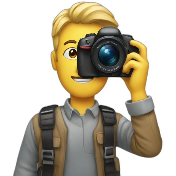 photographer with camera emoji
