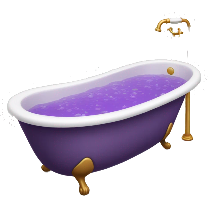 Bathtub filled with purple water emoji