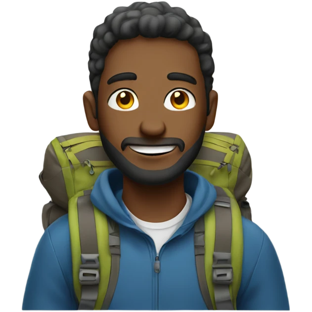 Guy hiking  emoji
