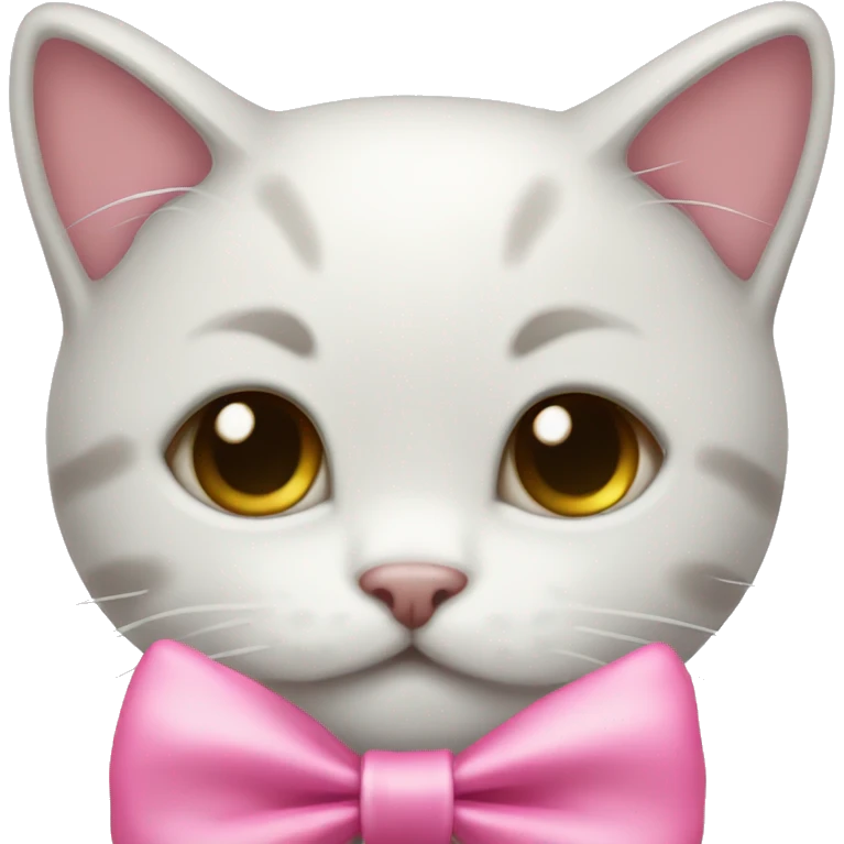 cute kitten with a pink bow emoji