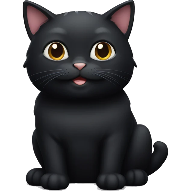 Chunky black cat emoji