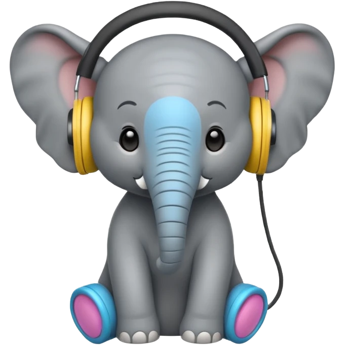 baby elephant with headphone emoji