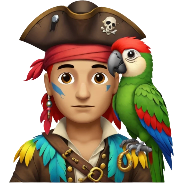 pirate and parrot emoji