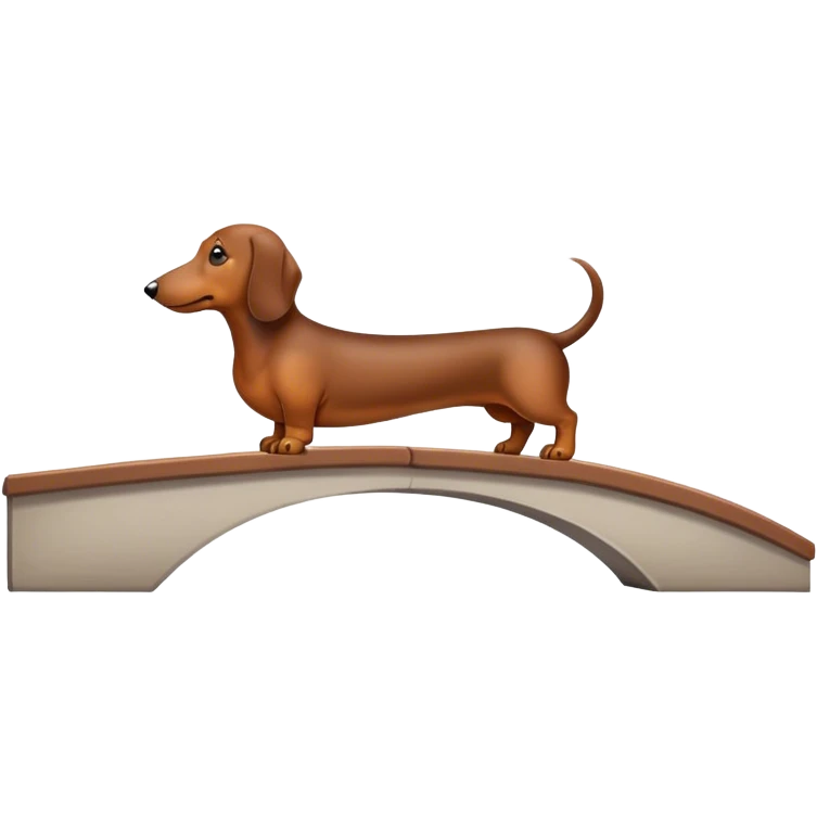 dachshund who looks like bridge emoji