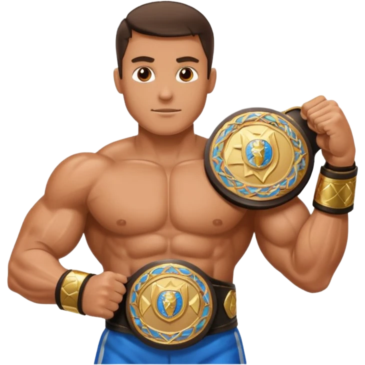 ufc champ 2 belt at man emoji
