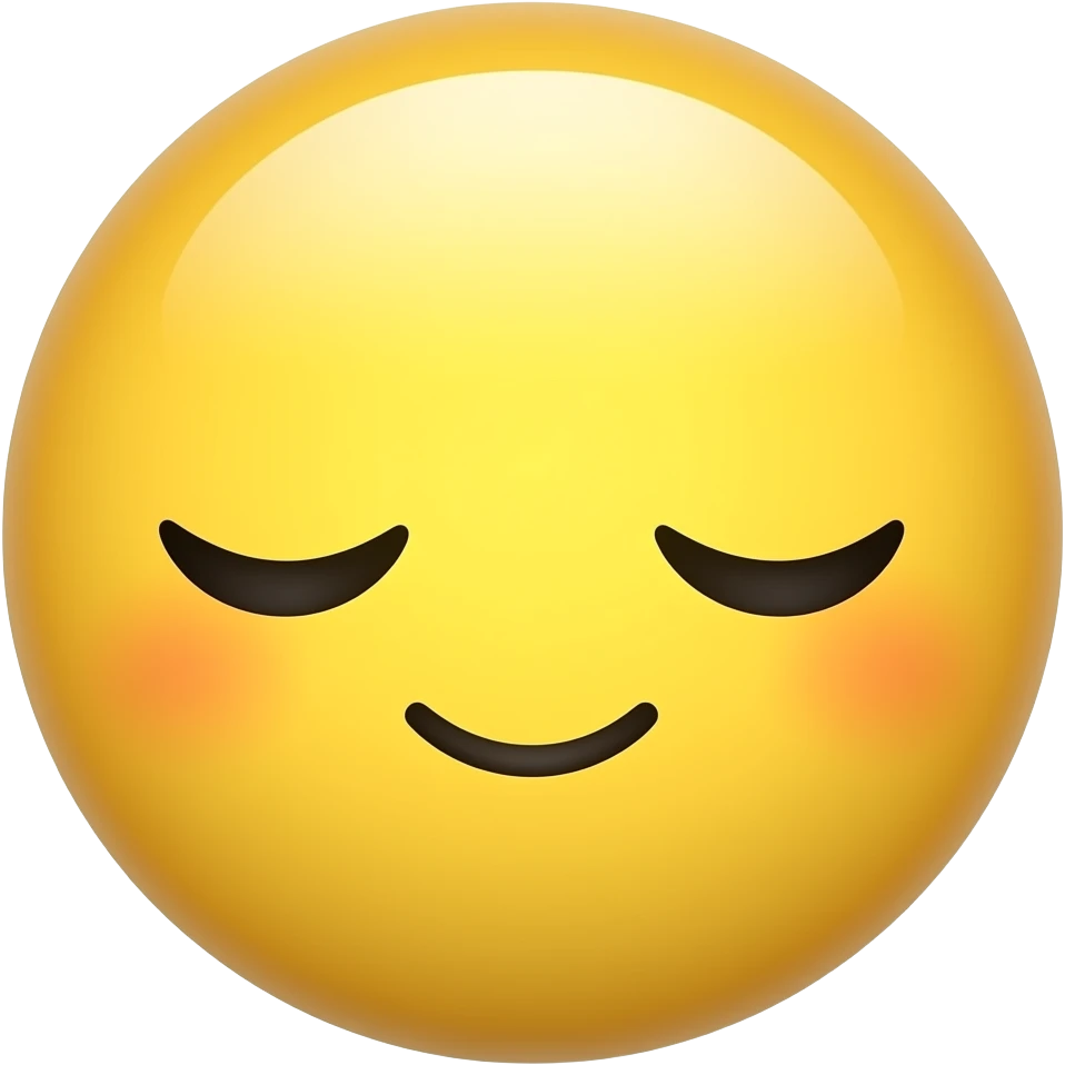 Kawaii round yellow glossy sleepy emoji emoji