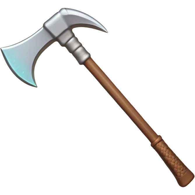 Clash of Clans aesthetic: Cinematic Playful Pixel 3D isometric Pickaxe Emoji, rendered in a 3D vector-style similar to standard emojis with minimal shading and bold, simplified shapes. A compact, distinct form with signature details, softly glowing with a pixelated adventure charm. Simplified yet unmistakably iconic, highly detailed and consistent, glowing with a soft radiance and high shine. Stylized with a touch of classic pixel-art charm and a soft glowing outline, capturing the essence of a beloved gaming relic with a friendly, playful manner! emoji