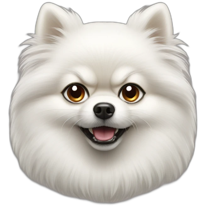 white pomeranian angry emoji