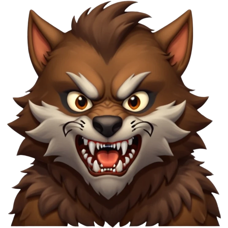 Create an emoji of Werewolf half bodied emoji