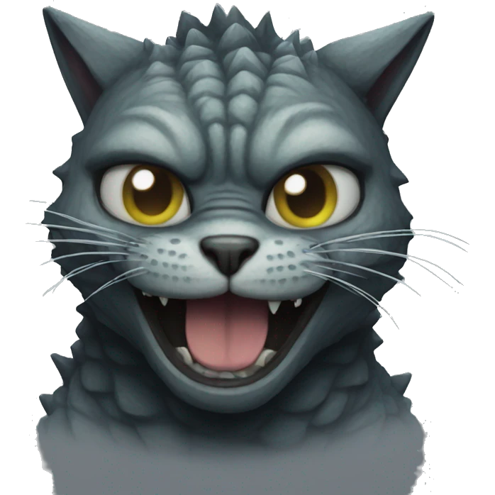 creepy godzilla cat  emoji