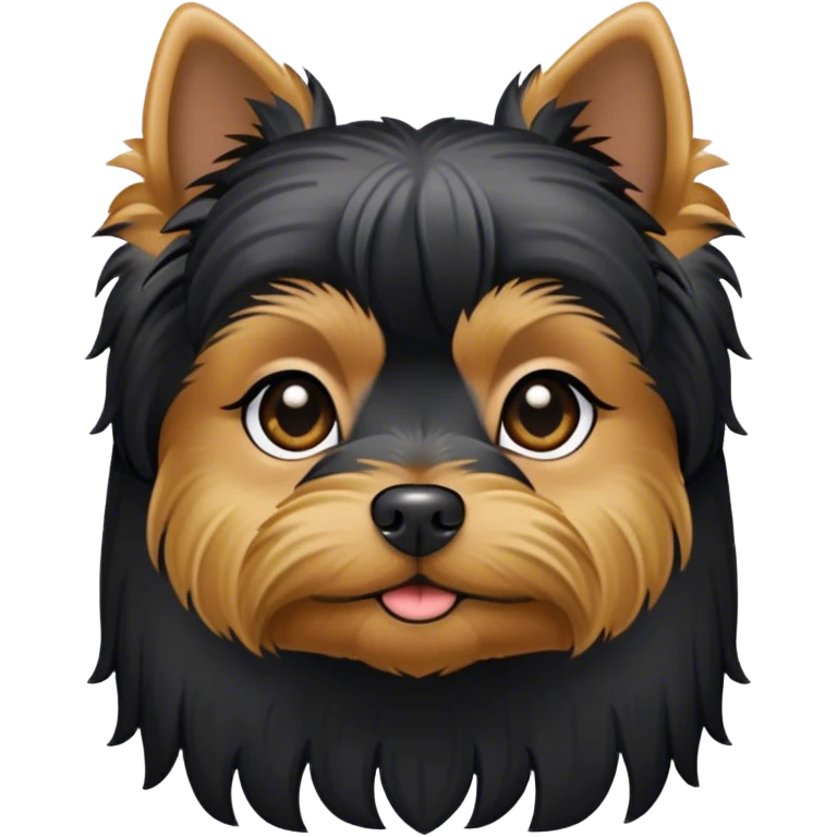 dark black short nose yorkie with gold points emoji