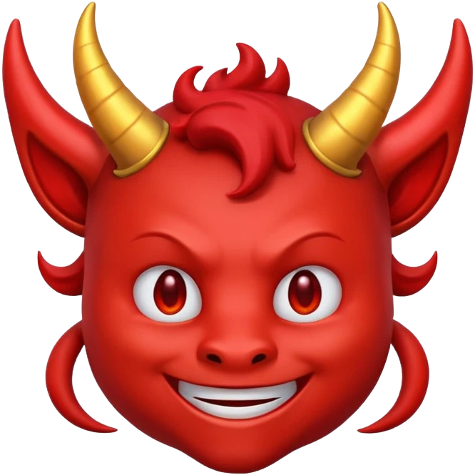 A friendly devil emoji with a halo on top of his horns emoji