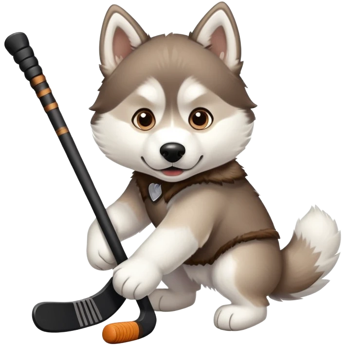 husky playing hockey emoji