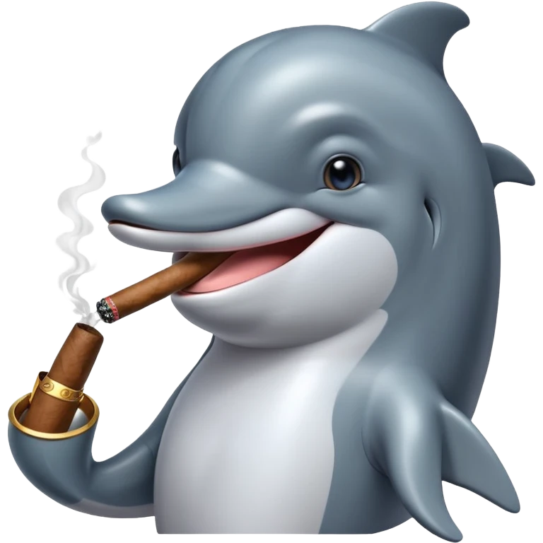 Dolphin smoking a cigar emoji