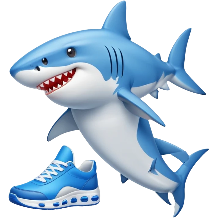 shark with blue sneakers emoji