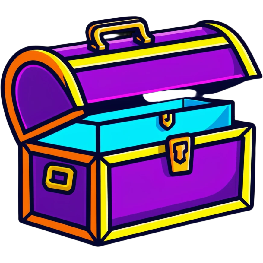 neon treasure chest emoji