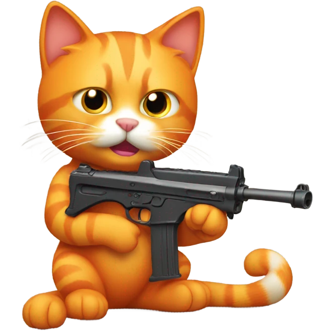 Orange cat with a toy gun emoji