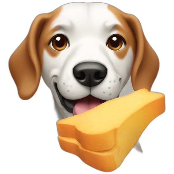 Dog eating natural food emoji