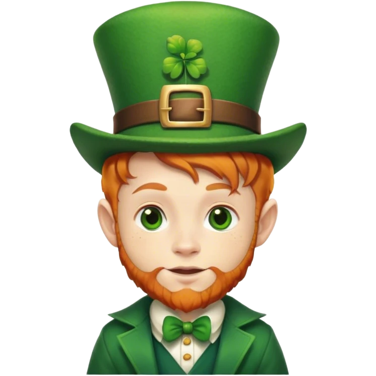 A ginger boy dressed as a leprechaun emoji
