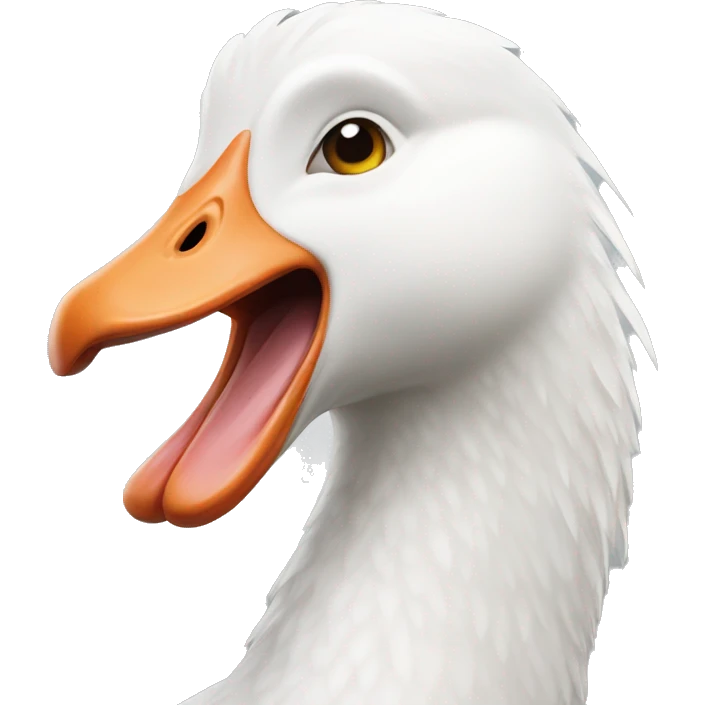 All white crazy goose  emoji