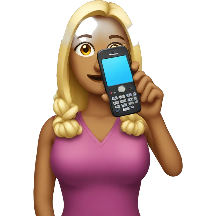 woman showing big phone emoji