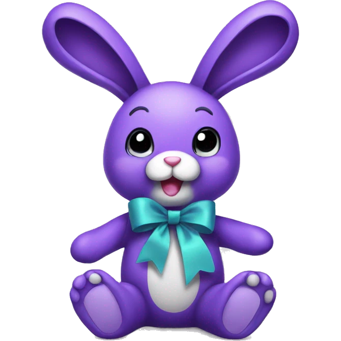 Purple bunny teddy with ribbon  emoji