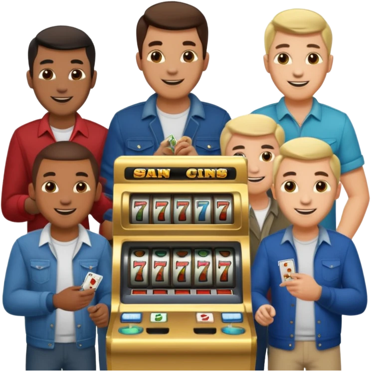 men doing slots emoji