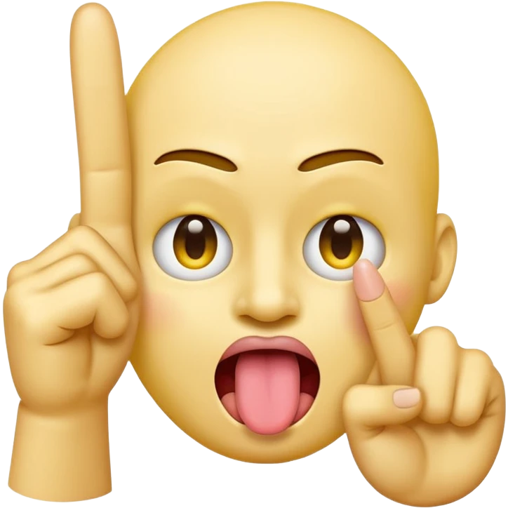 yellow face emoji sticking out tongue and making a middle finger gesture emoji