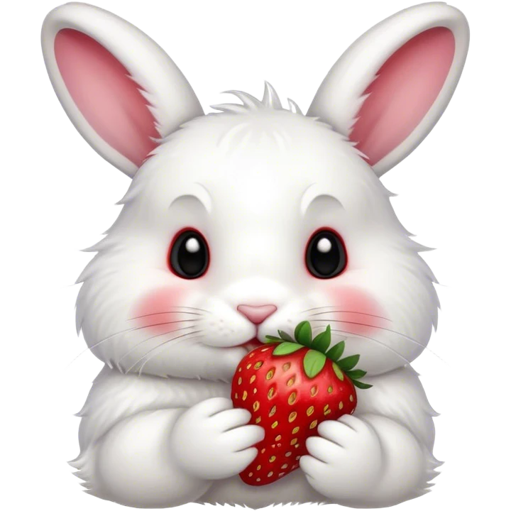 bunny eating strawberry emoji