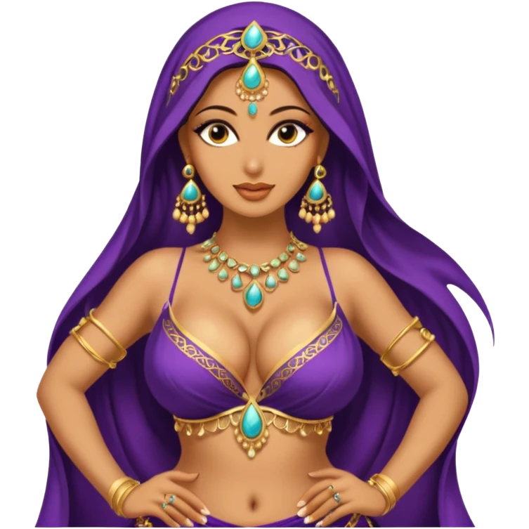 naked bellydancer with very massive breasts, giant cleavage emoji
