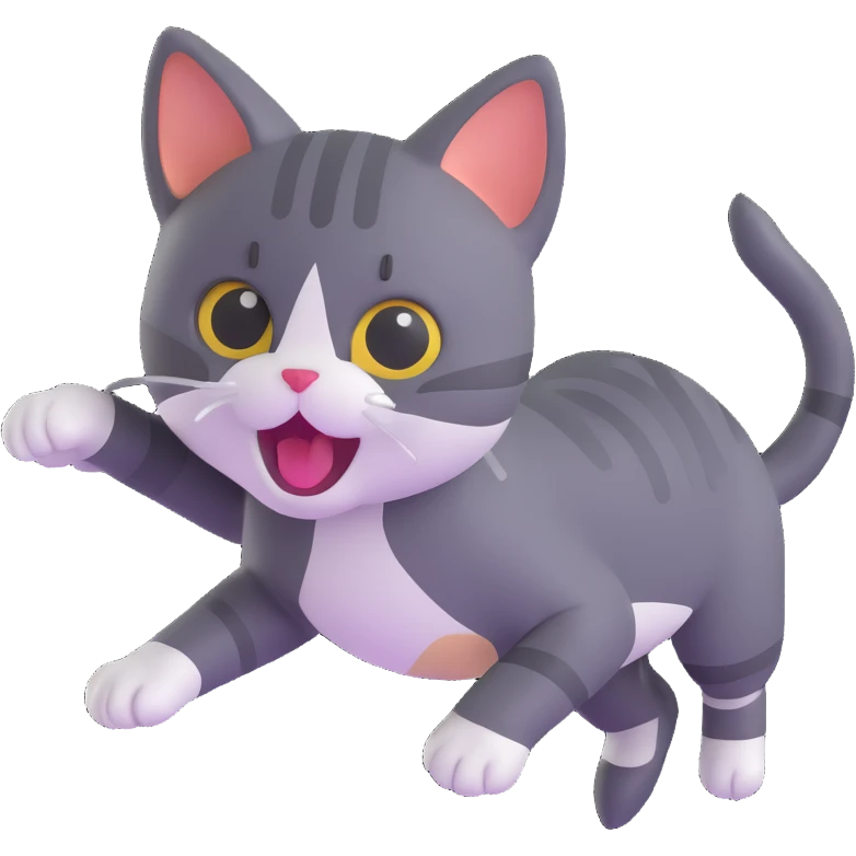 playful kitten pouncing emoji