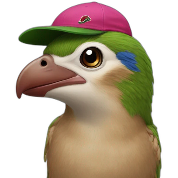Cacatoès avec casquette Gucci emoji