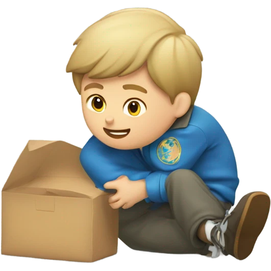 un niño ruso jugando con una matraca  emoji