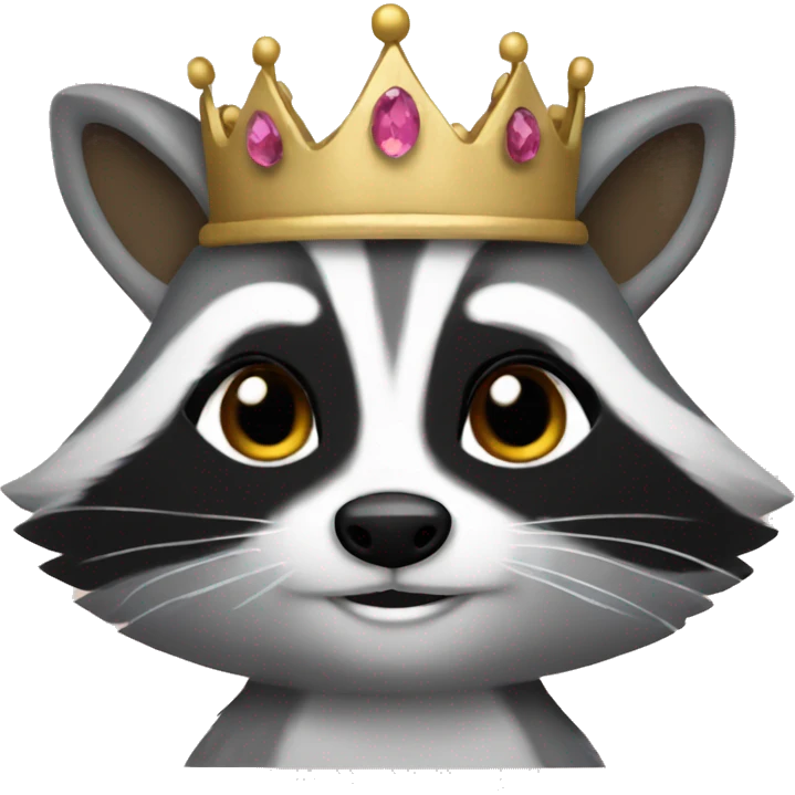Raccoon with princess dress and crown  emoji