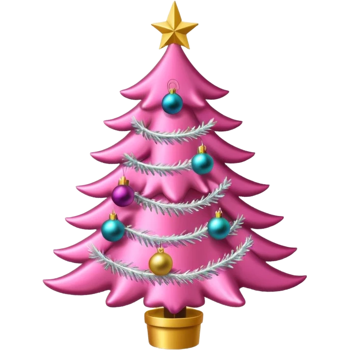 Pink Christmas tree  emoji