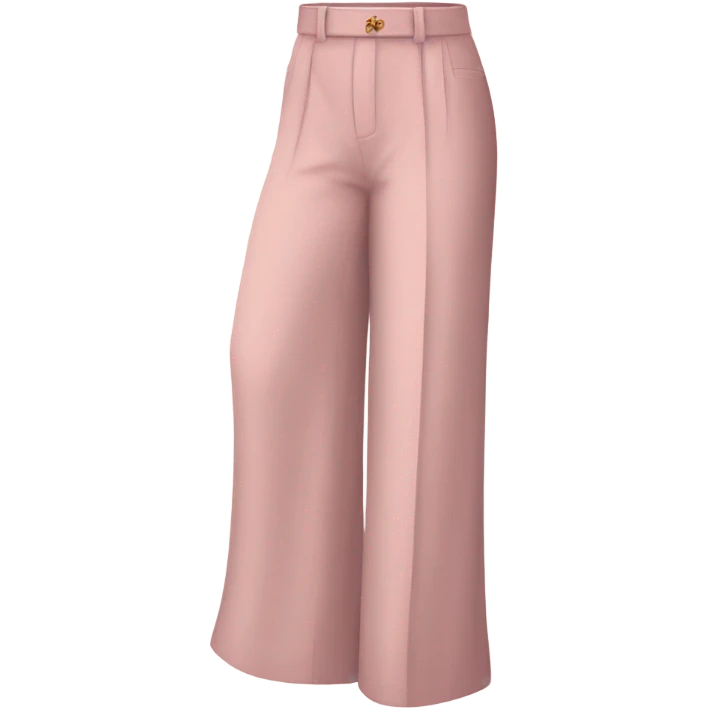 Realistic isolated pair of high waist long wide leg dressy casual pants in pink emoji