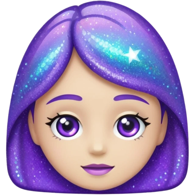 Glitter Purple and Cian + emoji