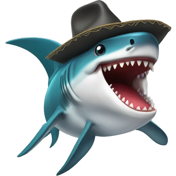 Tiburón con sombrero  emoji