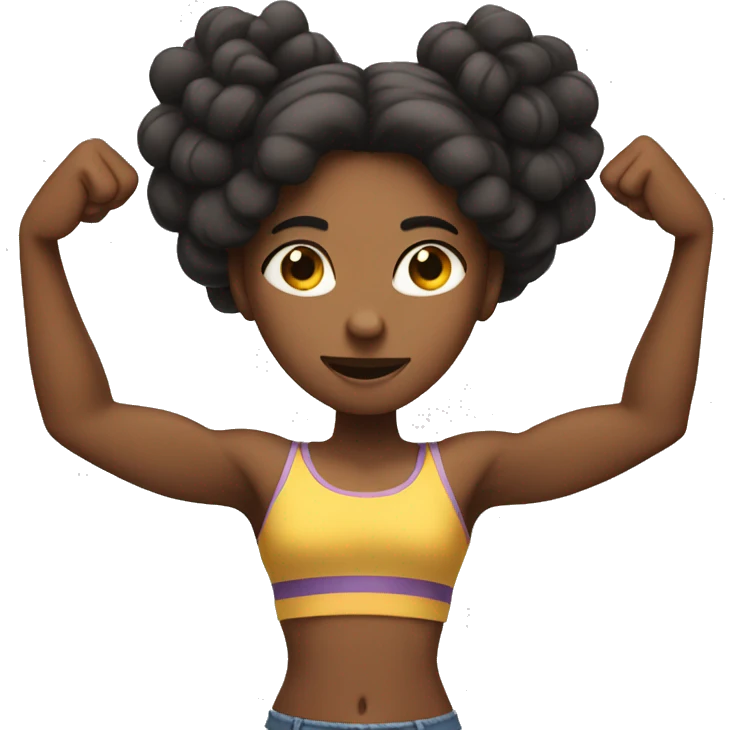 girl with many extra arms flexing emoji
