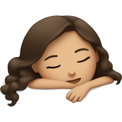Brunette girl sleeping emoji