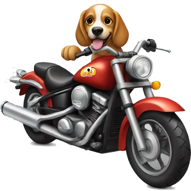 Dog on motorcycle emoji