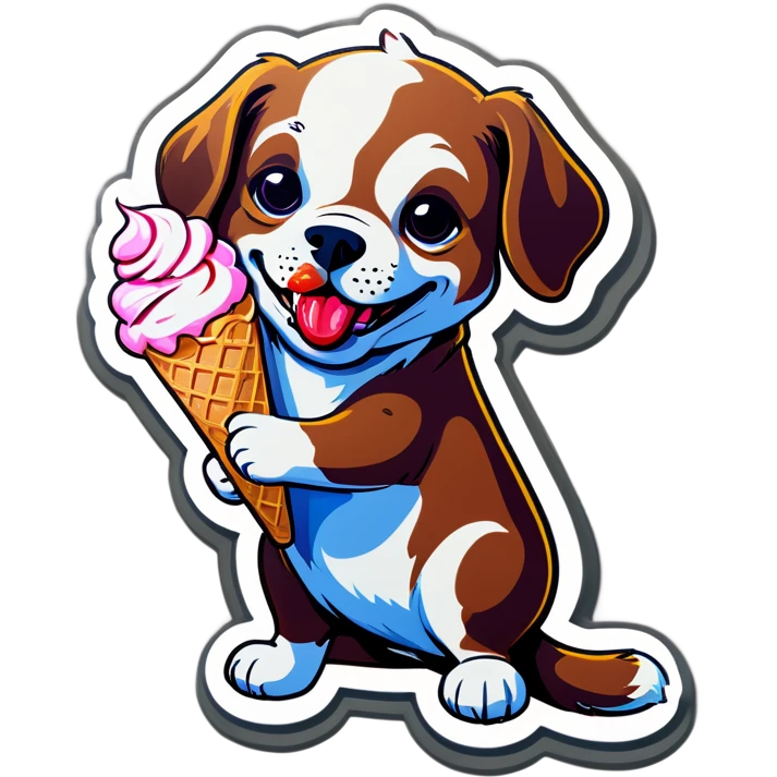 Dog eating ice cream  emoji