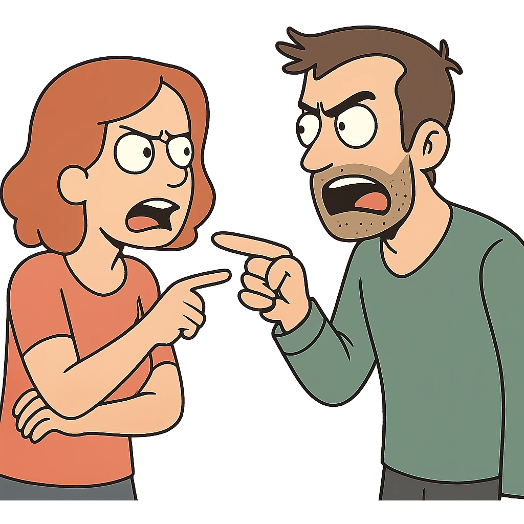 man and woman arguing emoji