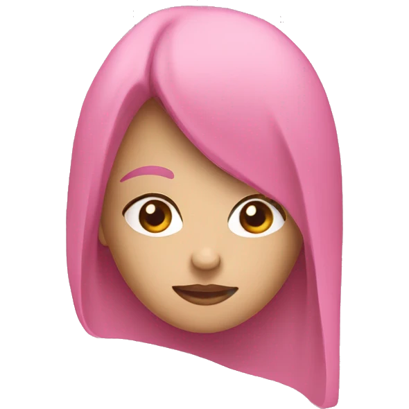Pink letters, saying that girl emoji