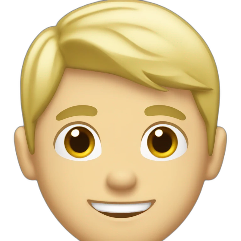Blonde guy smiling with a militar haircut emoji