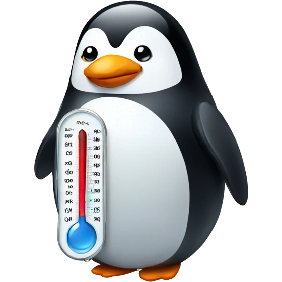 fat penguin with a thermometer emoji