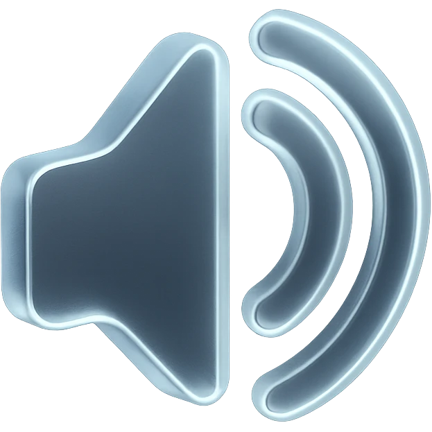 sound icon in a modern liquid glass look, resembling Apple icons emoji