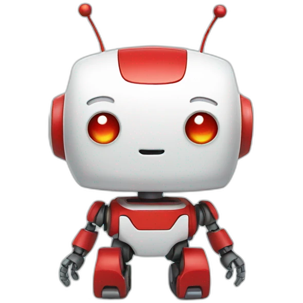 cute little white red robot emoji