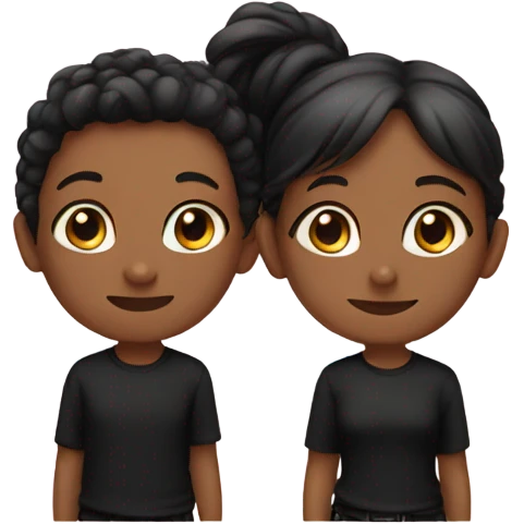 Friends in black clothes  emoji